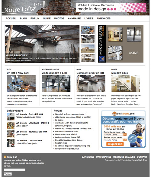 nouveau design du portail immobilier sur les lofts notre loft