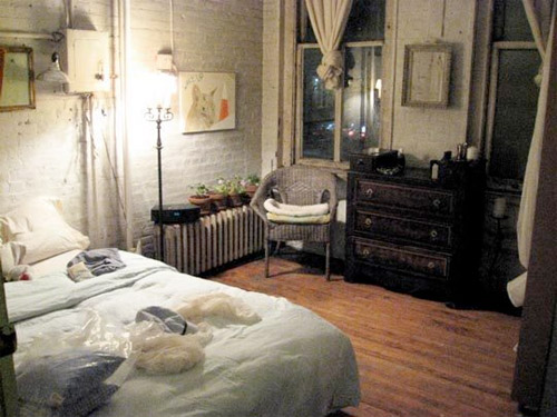 chambre d'un loft bohème à New York
