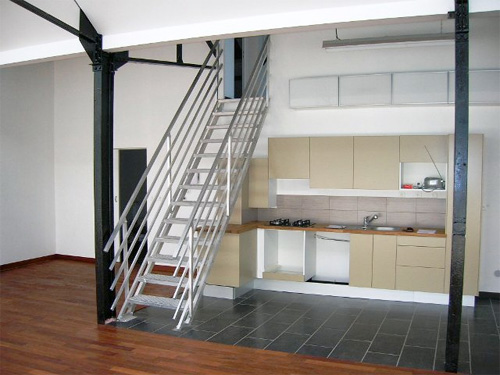 escalier esprit loft industriel