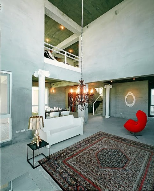 tapis oriental dans un loft