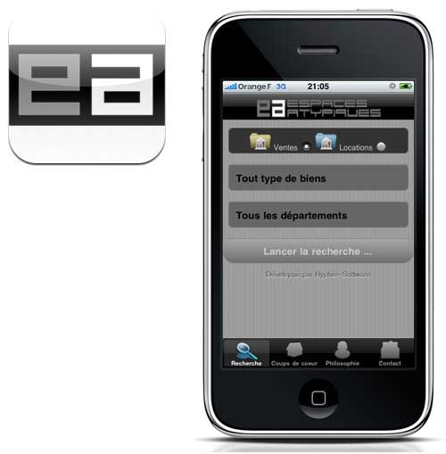 application iphone spécial immobilier loft