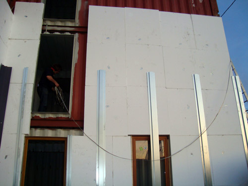 travaux façade maison container
