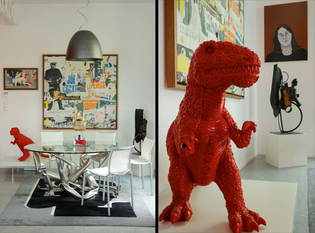 Dinosaure made in China rouge par Jianguo Sui