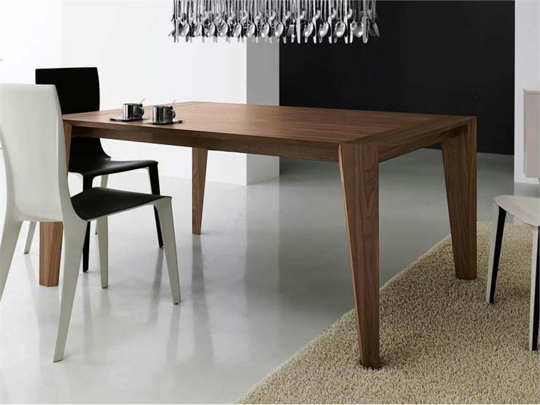 table design extensible noir bois