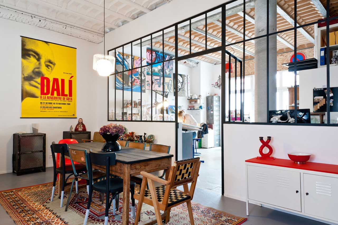 Hôtel transformé en loft et atelier d'artiste à bordeaux