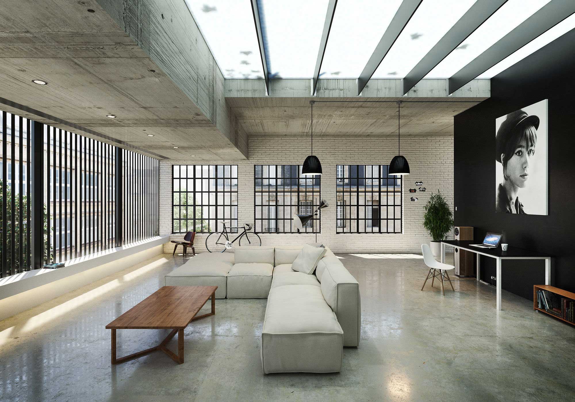 35 lofts industriels créés avec un logiciel de rendu 3d