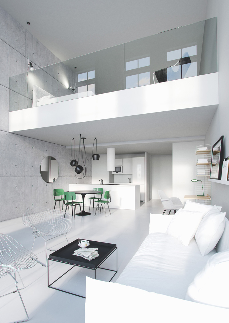 35 lofts industriels créés avec un logiciel de rendu 3d