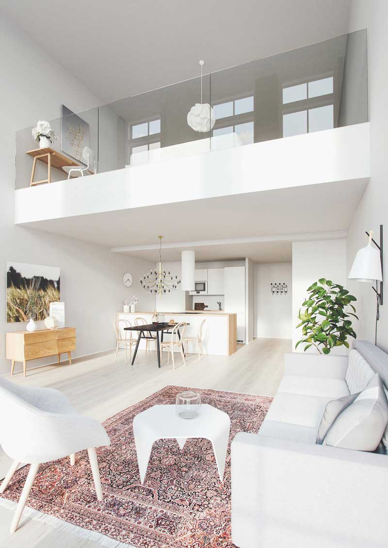 35 lofts industriels créés avec un logiciel de rendu 3d