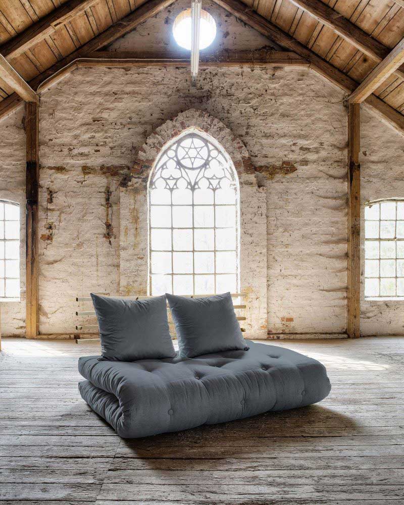Canapé convertible futon gris