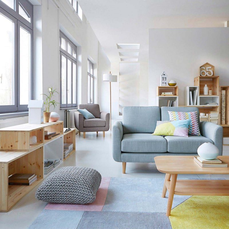 Conseils et astuces pour créer une déco scandinave Deco salon rose pale blanc gris