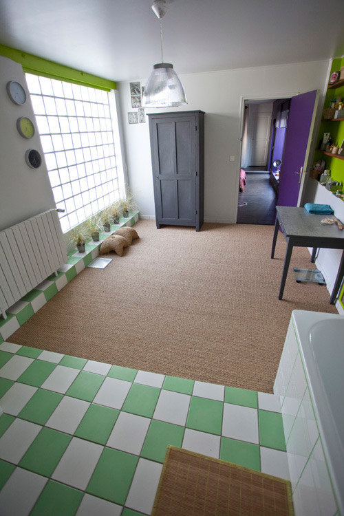 salle de bain verte