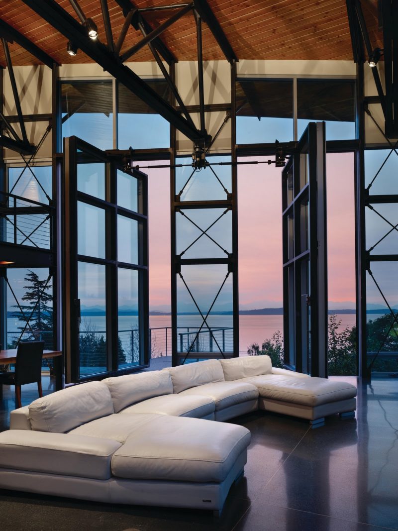 Maison esprit loft à Seattle avec ossature métallique