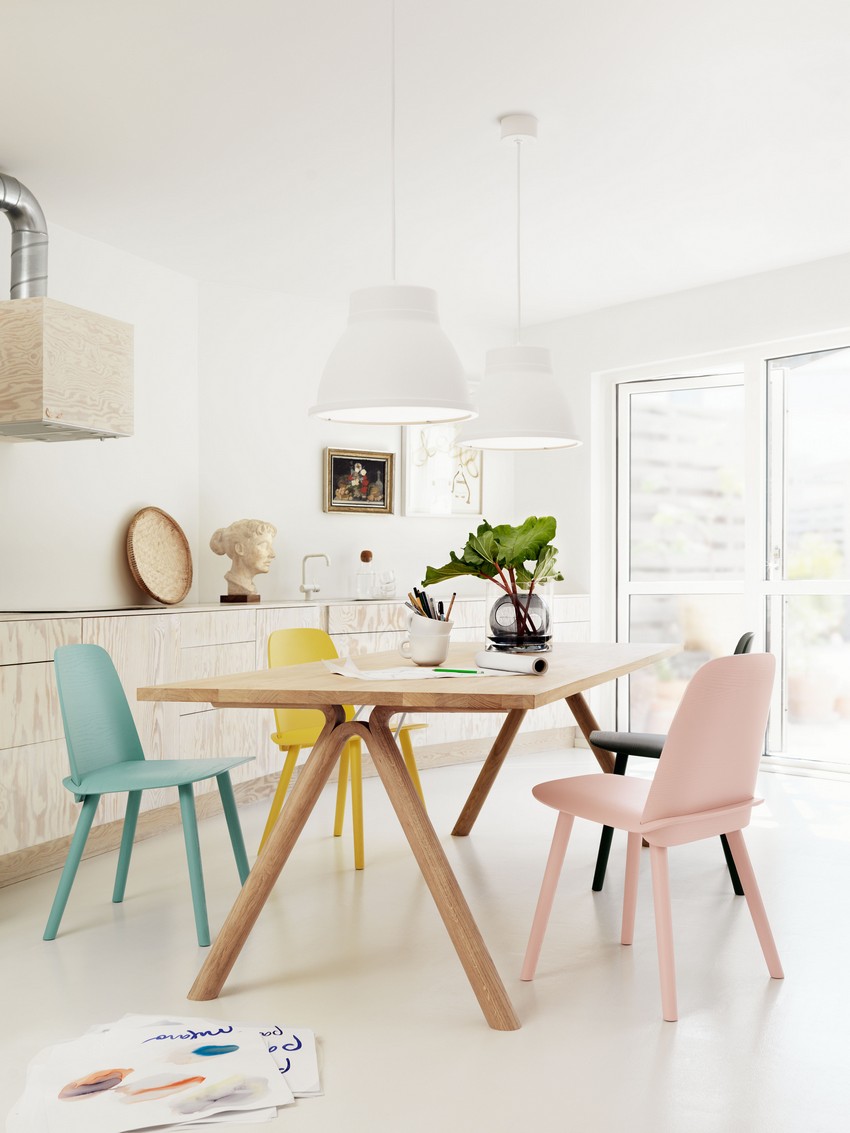 Table de salle à manger avec 6 chaises Kramfors couleurs différentes  [en.casa]