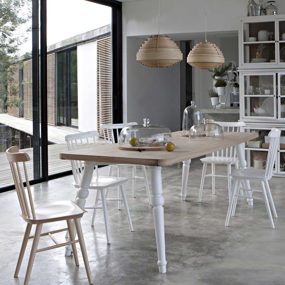 Chaise en bois blanche Ivy par AM.PM.