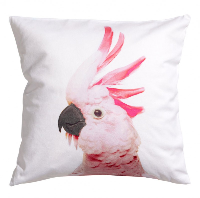 Coussin perroquet rose