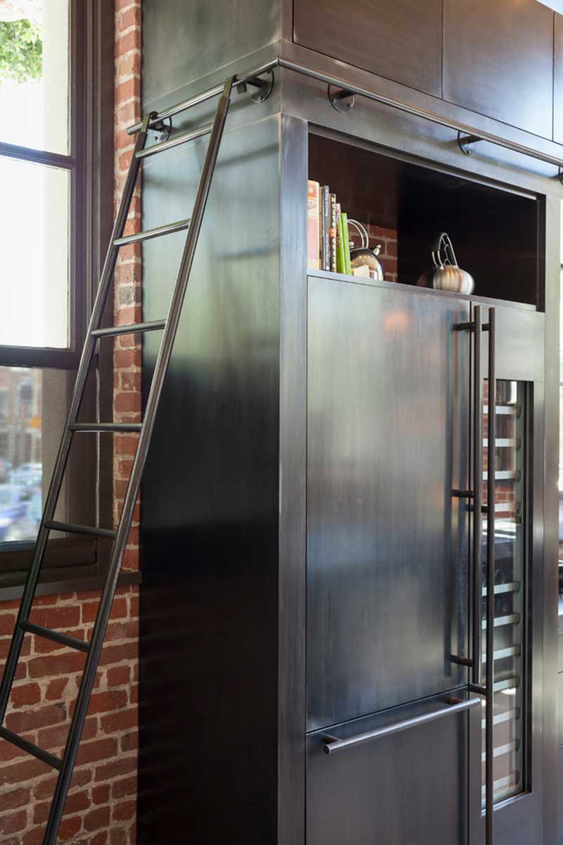 Façades de cuisine en acier