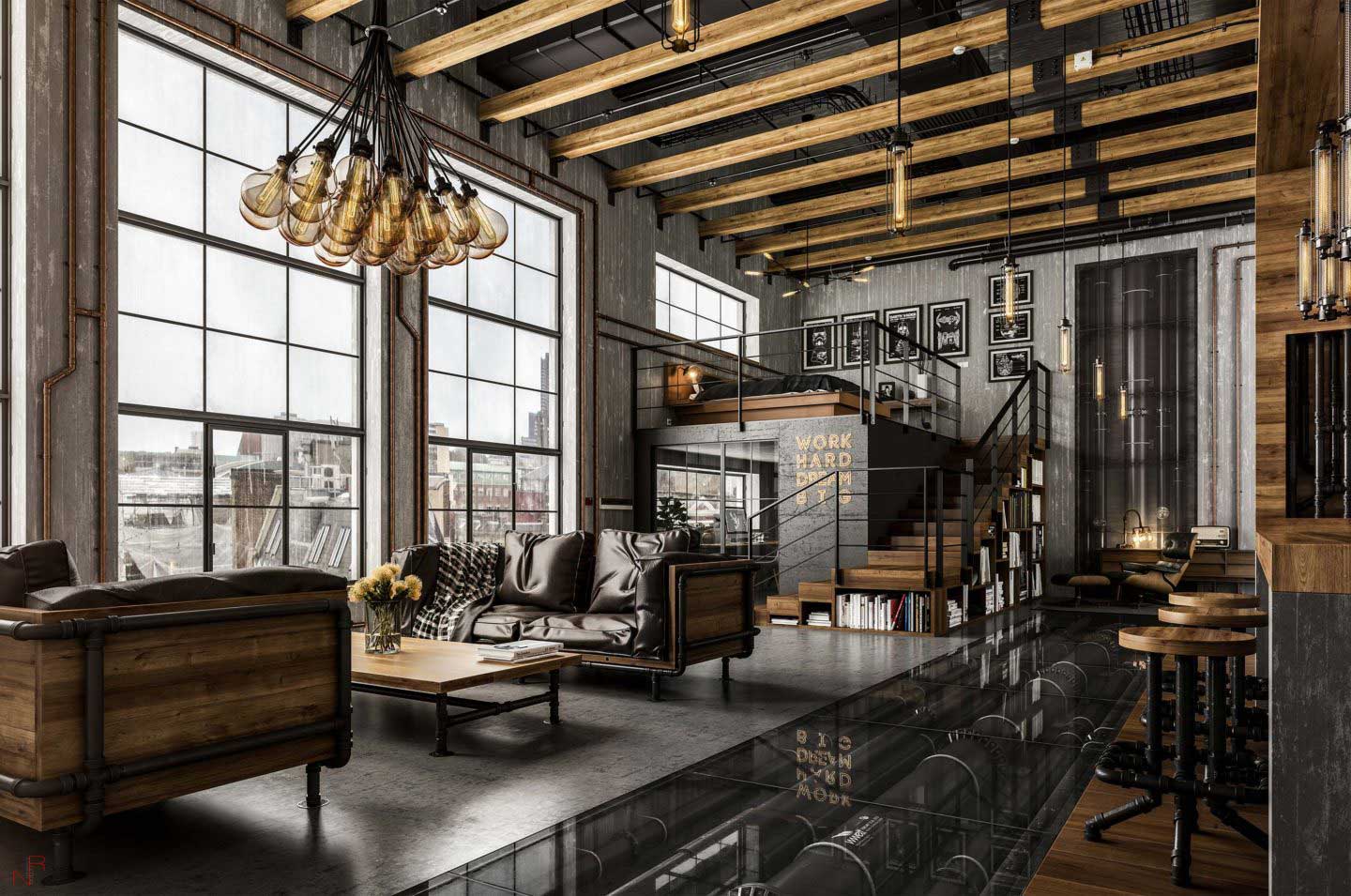52 lofts industriels créés avec un logiciel de 3D