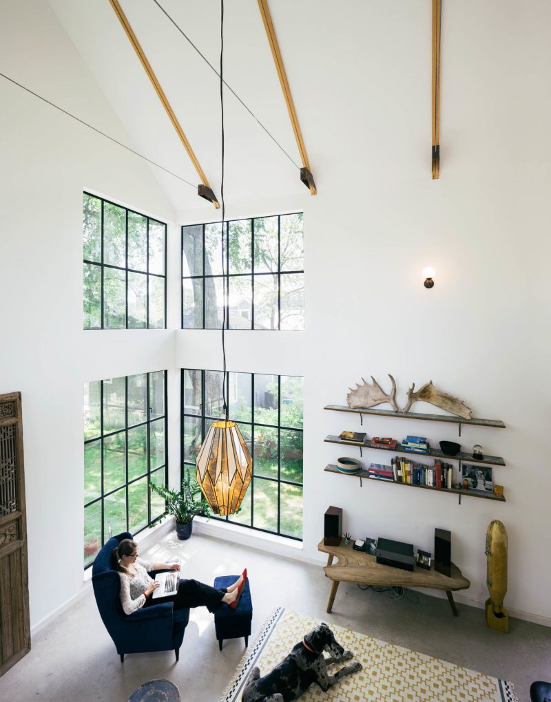Maison fenêtres style verrière d'atelier