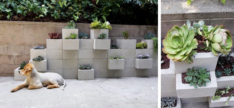 DIY mur de plantes en parpaing à faire soi-même