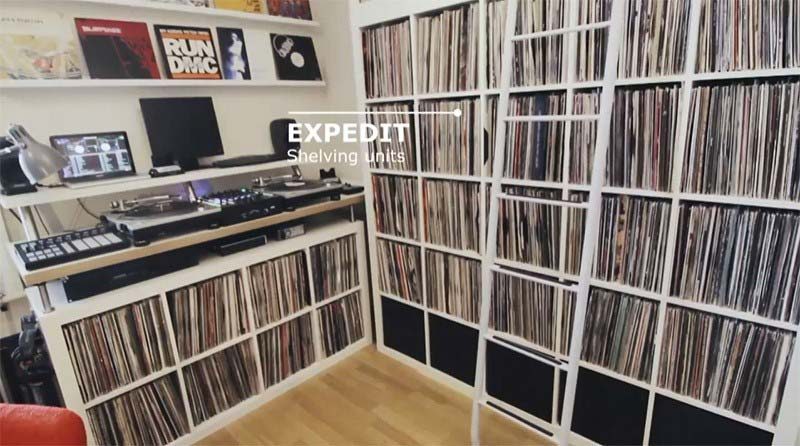 Expedit, kallax pour vinyles par Ikea