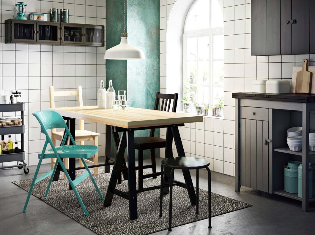 table de cuisine avec treteaux ikea
