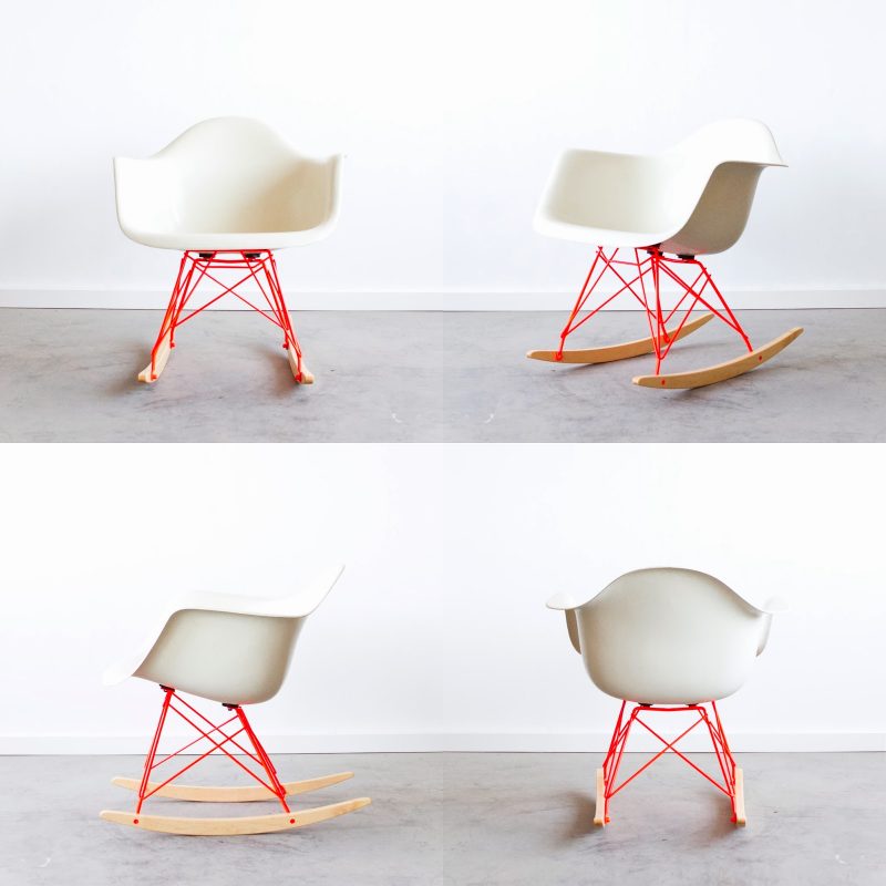 Chaise Eames customisée en rose fluo