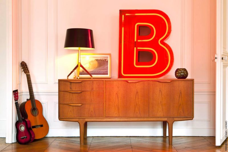 Lettre B lumineuse vintage