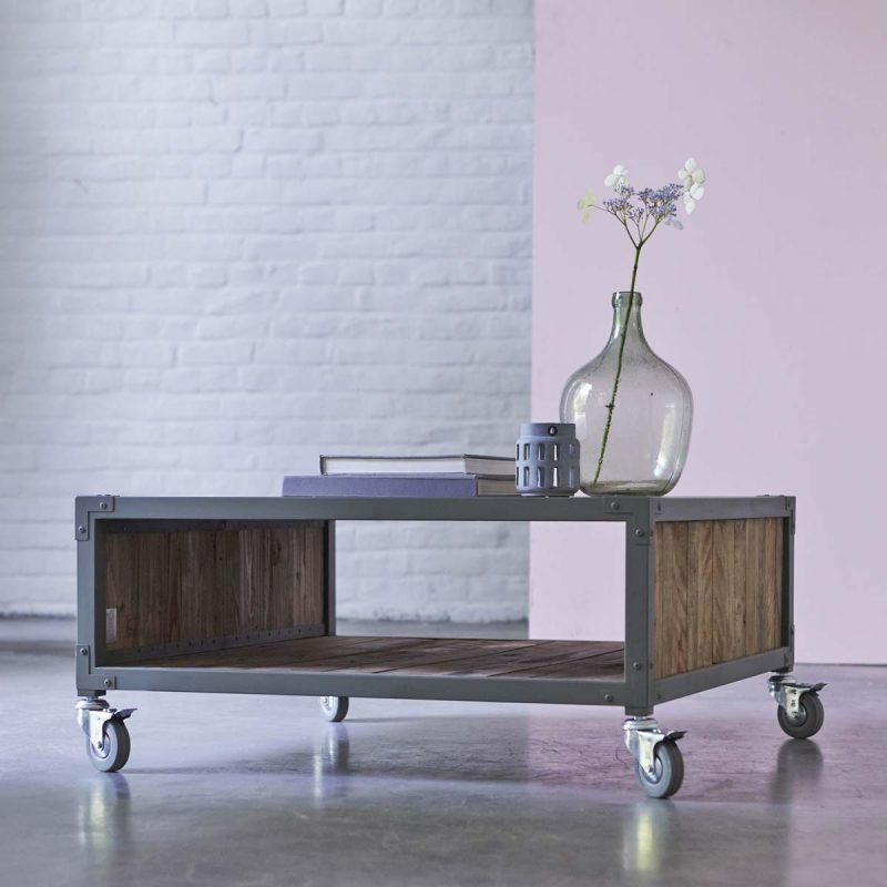 Table basse Karpenter en métal et bois
