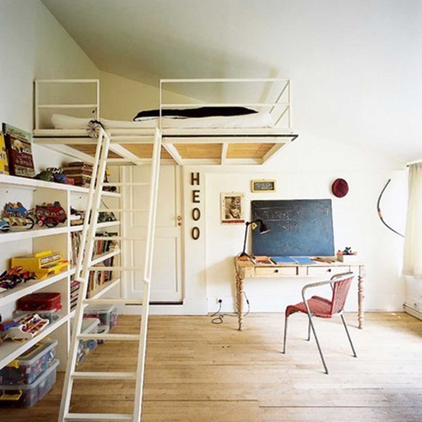 Lit mezzanine  en bois et m tal pour chambre  d enfant