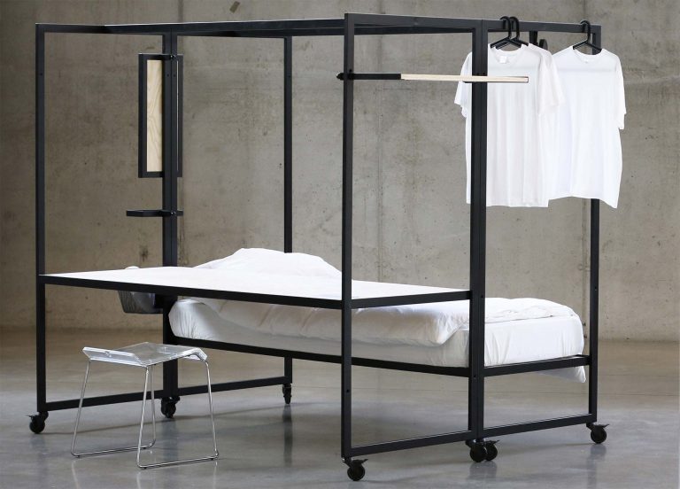 Portant à Vêtements X CLICK - 12 Crochets, Base Triangulaire, 175 Cm, Couleur Rose