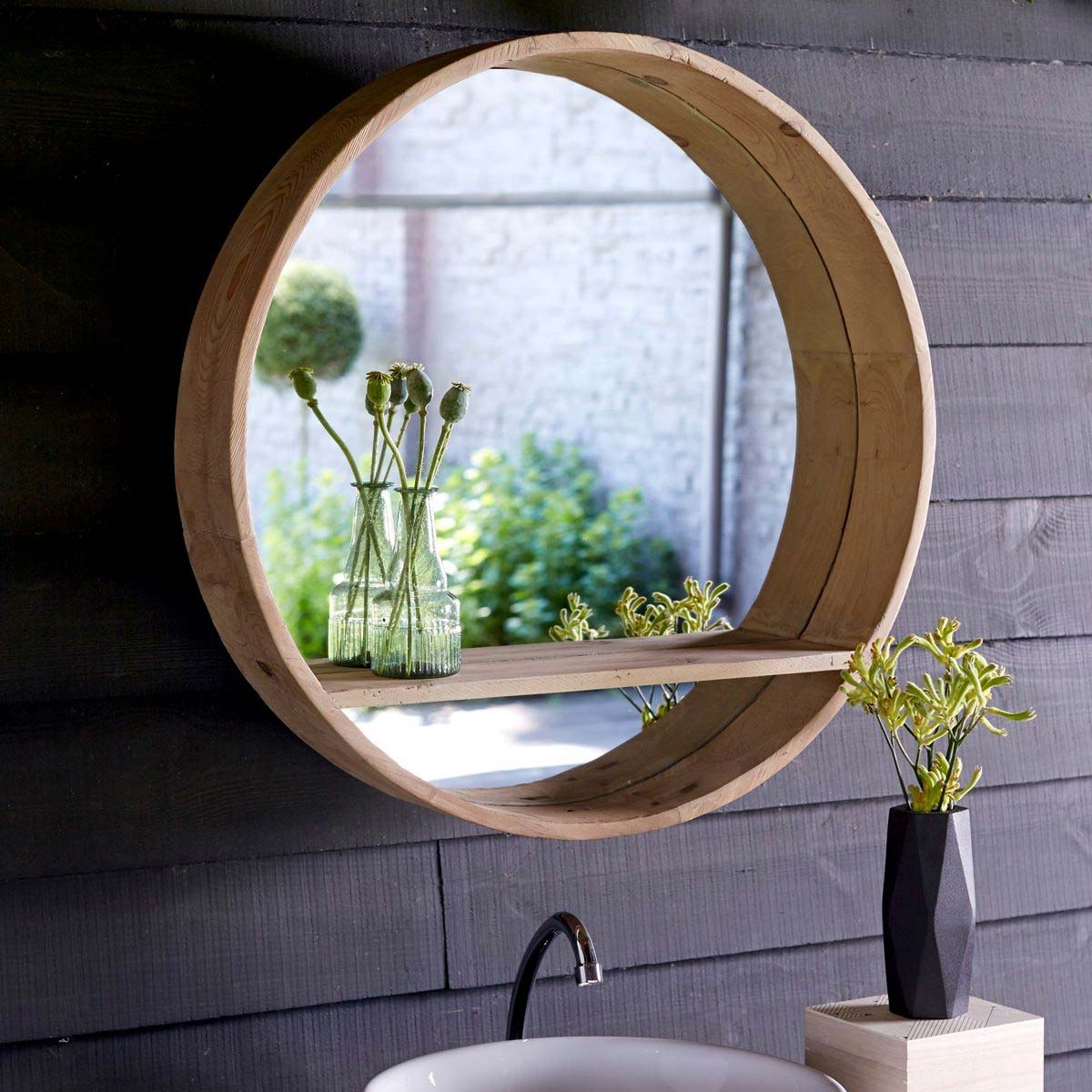 23 idées déco de miroir avec rangement ou étagère