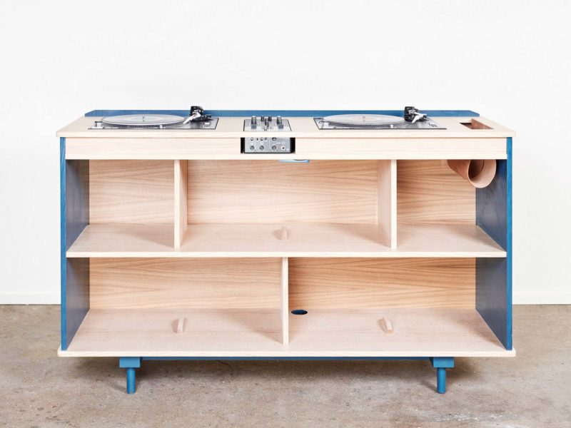 Meuble DJ pour platines et disques vinyles