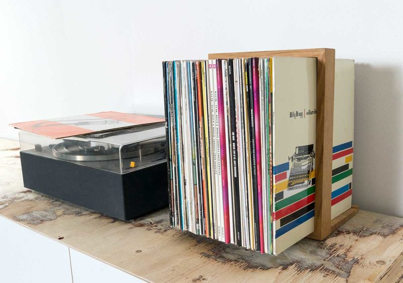 Support en bois pour vinyles