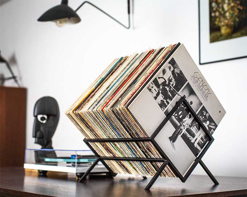 Support de rangement métal pour disques vinyles