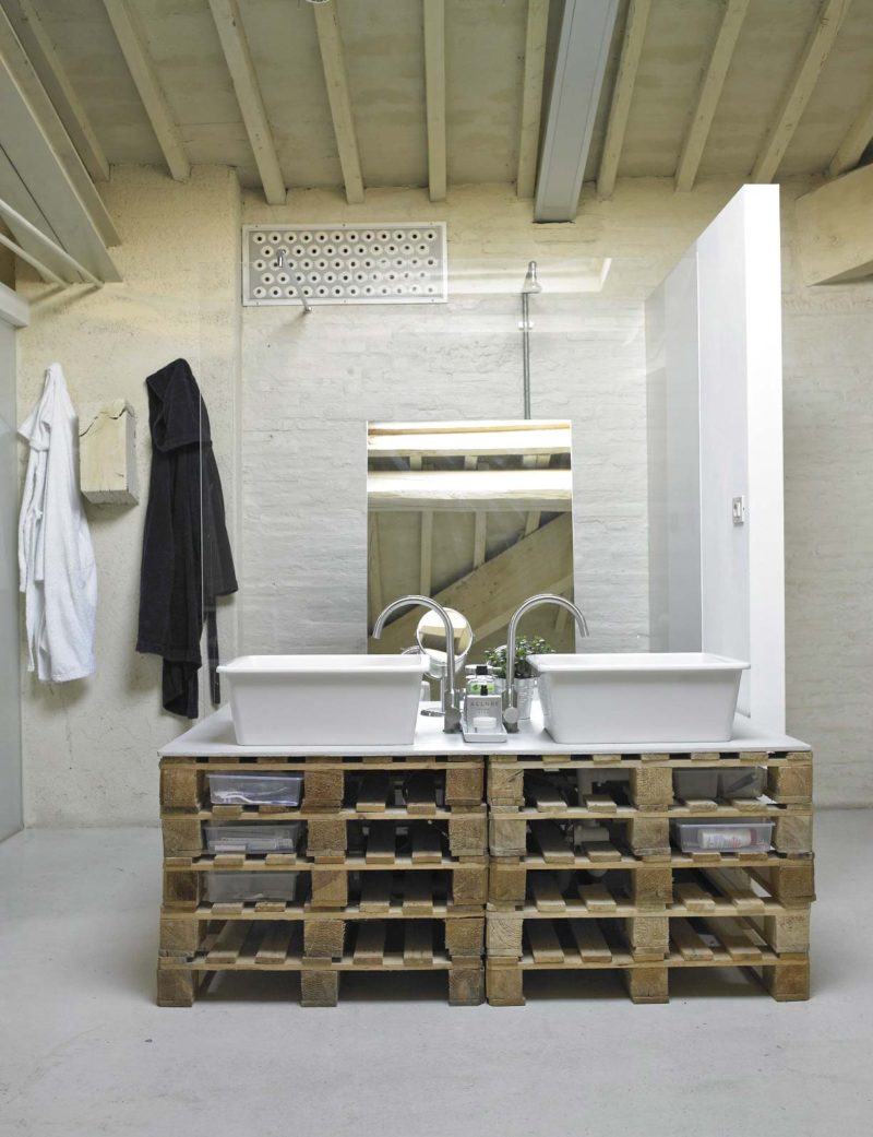 Meuble de salle de bain de style atelier