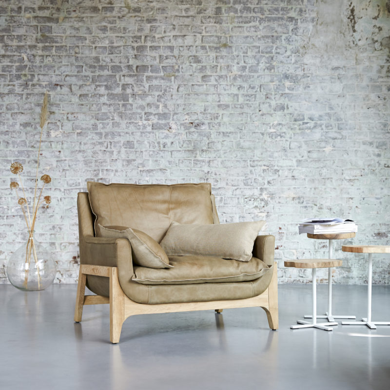 Fauteuil cuir marron