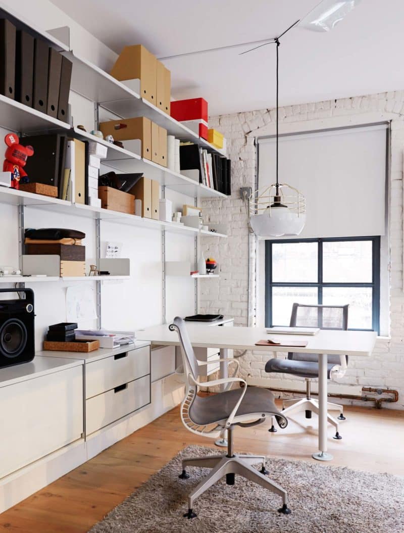 Bureau avec une bibliothèque intégrée de 4 tablettes de Homestar en bois  naturel 