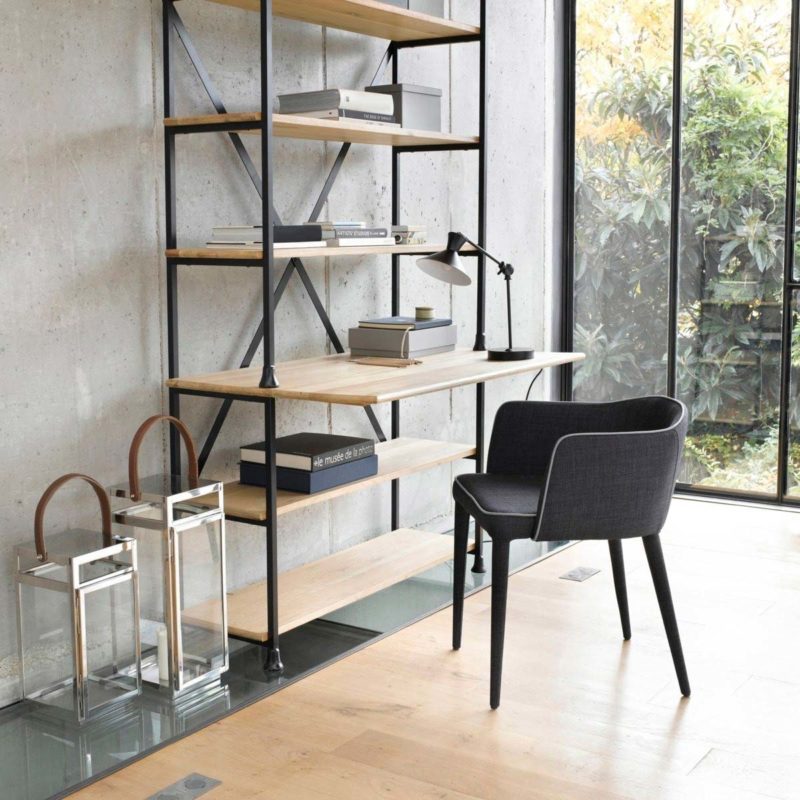 B2B meuble bibliotheque de bureau noir modulable (marron, effet  neutre,blanc) 