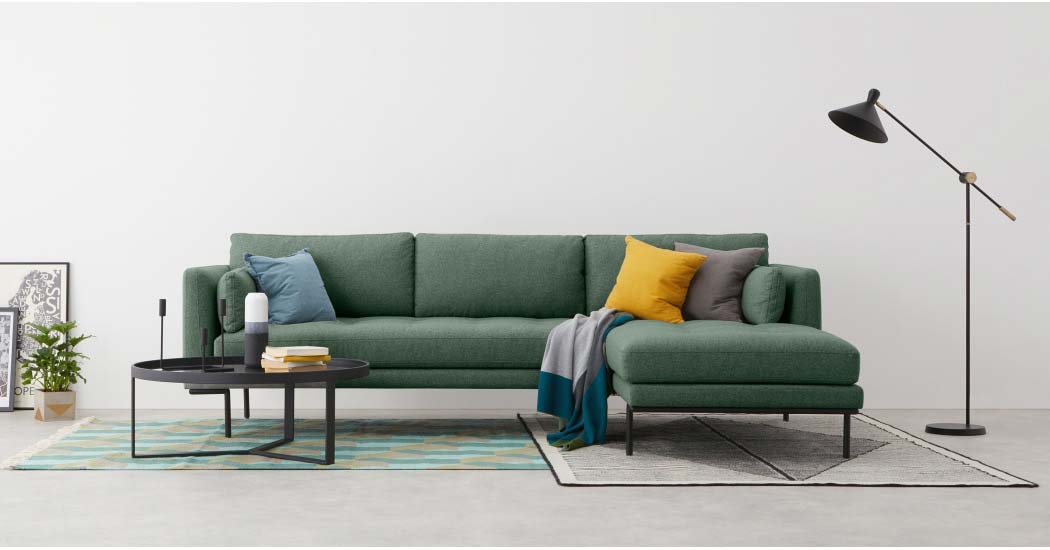 Canapé vert 22 idées déco pour un salon esprit nature