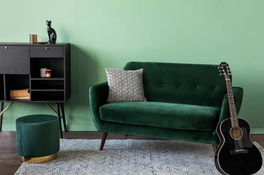 Canapé vert 24 idées déco pour un salon esprit nature