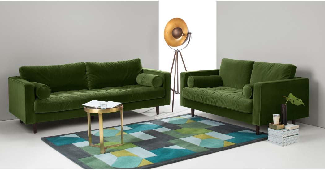 Canapé vert 24 idées déco pour un salon esprit nature