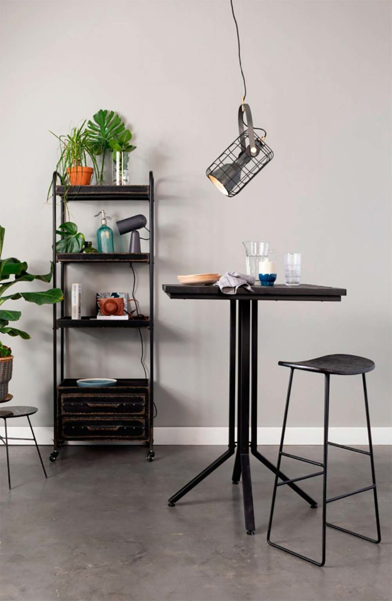 Table De Bar Repose Avec Deux Tabourets – Vicco – Anthracite Chêne – 100 X 67 Cm
