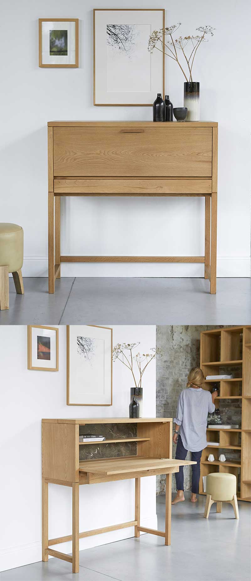 Bureau mural rabattable : 20 meubles pliables astucieux