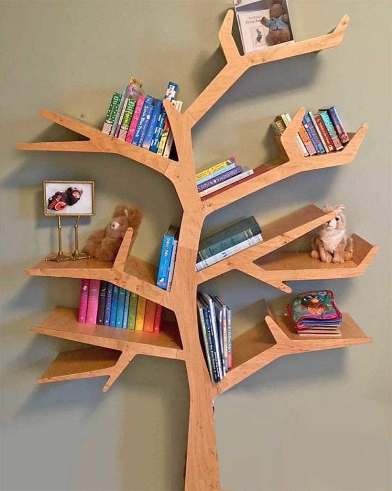 Bibliothèque arbre pour chambre d'enfant