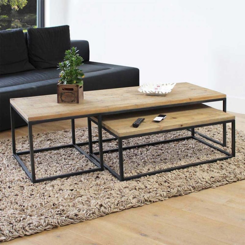 Table gigogne style industriel