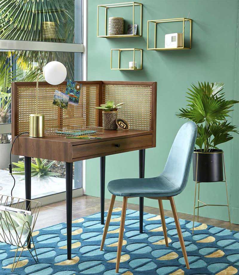 Bureau original avec cannage