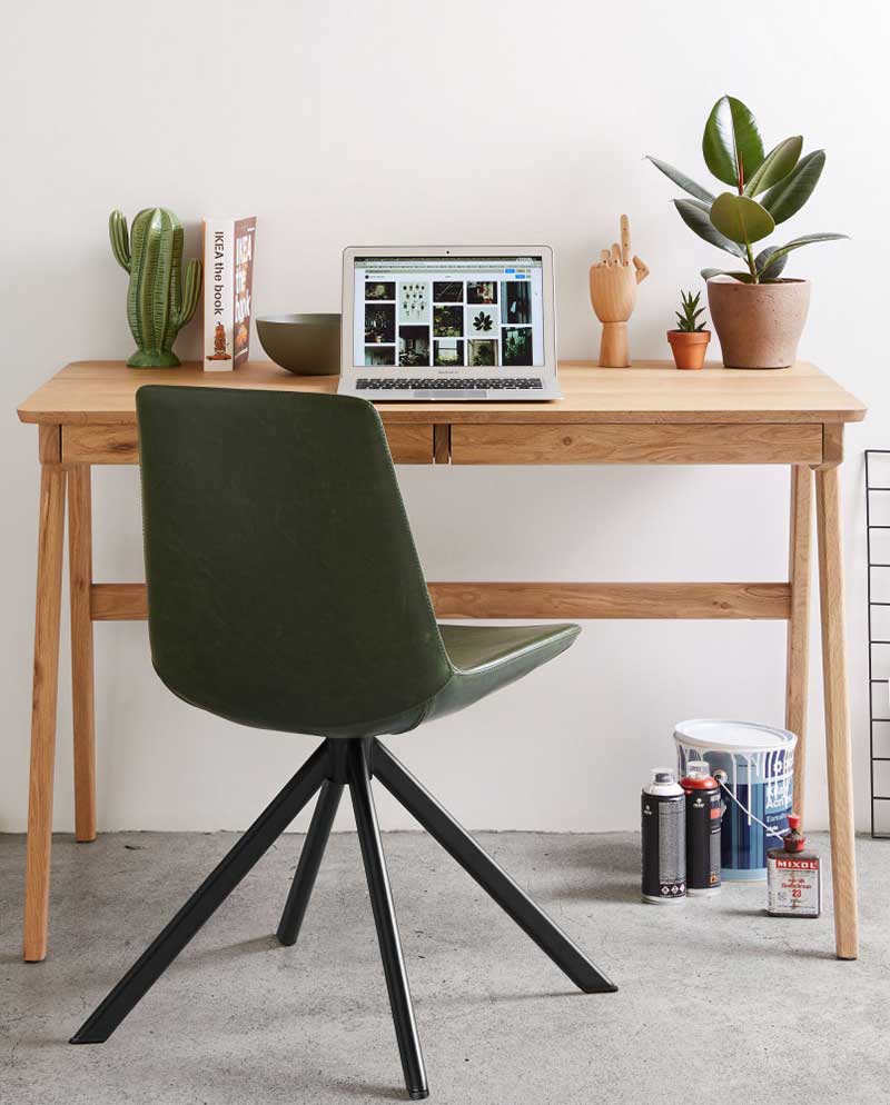 Petit bureau avec 1 tiroir d'inspiration scandinave en bois massif