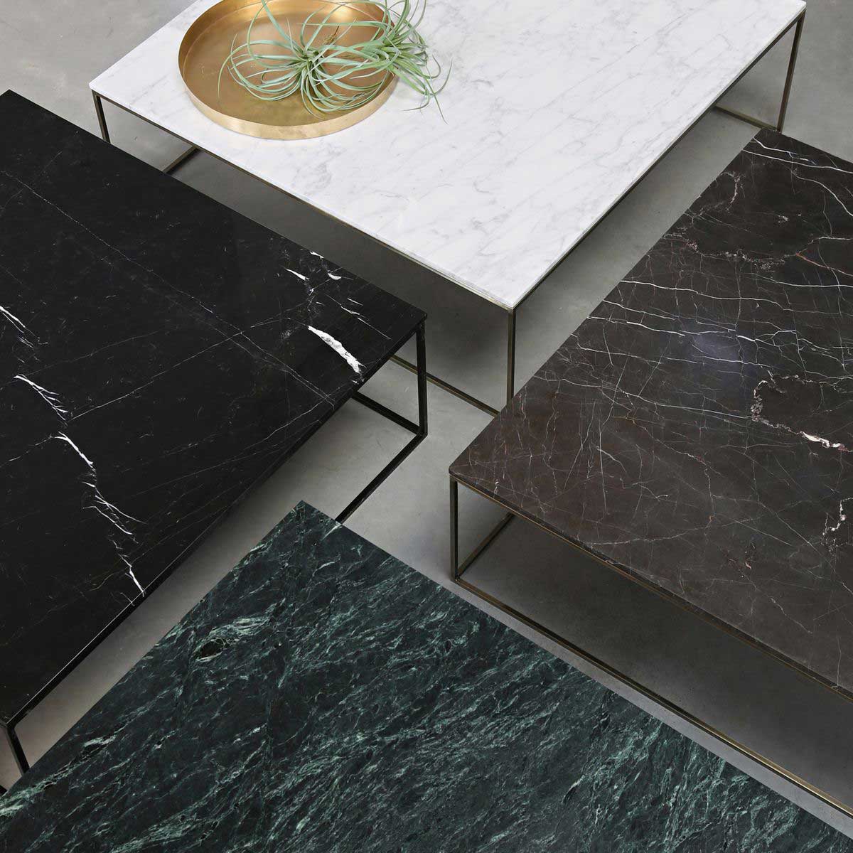 Table Basse Carrée Marbre Blanc Et Fer - Édouard Rambaud - Occasion - Intérieur/extérieur