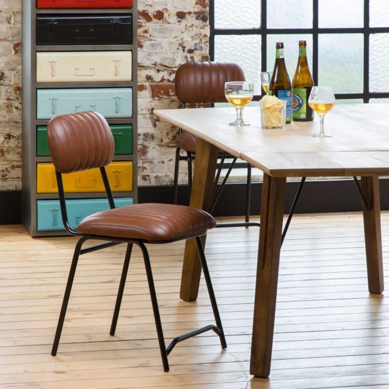2x salle à manger chaise de vaasa t820 rétro années 50er Design cuir synthétique taupe 