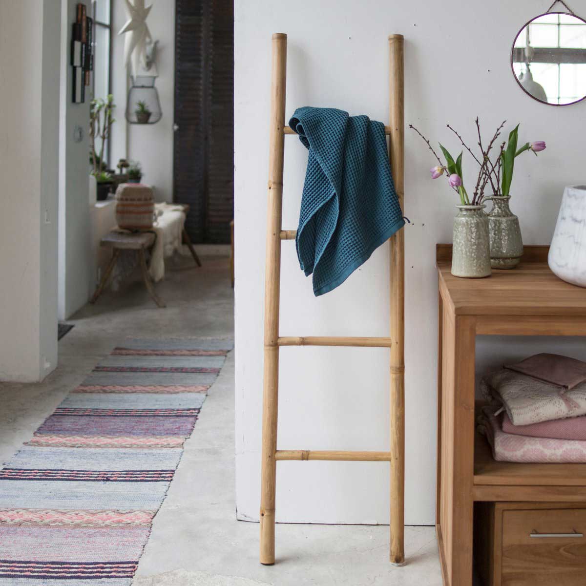 2 Étagères En Bois Massif Marron - Pour Serviettes, Salle De Bain, Chambre Ou Cuisine